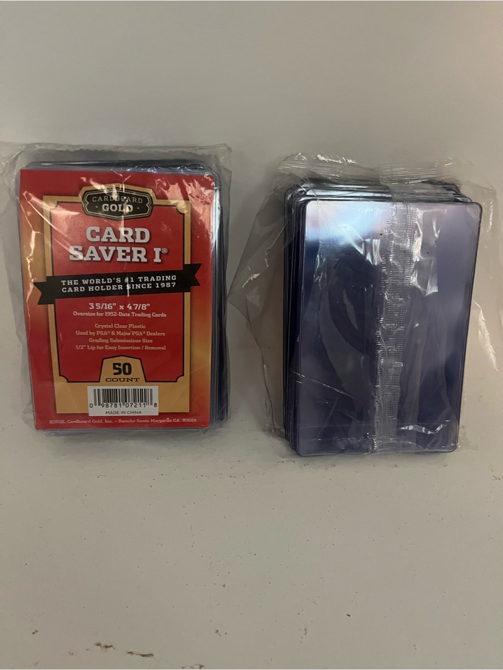 Cardboard Gold Card Saver I Semi-Rigid Holders 3 5/16 x 4 7/8 32pt Clear 50 2 pk